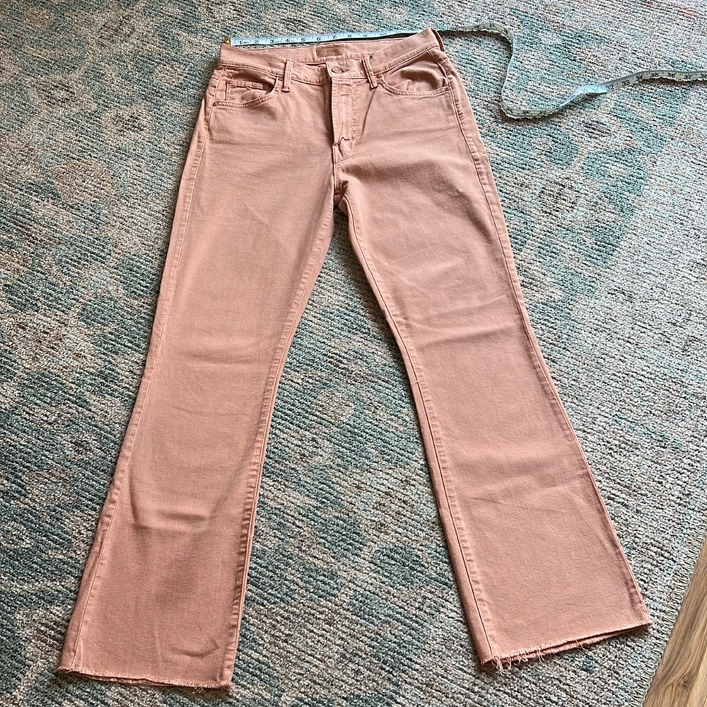 MOTHER the insider ankle fray wash chalk terra-cotta size 28 NWOT